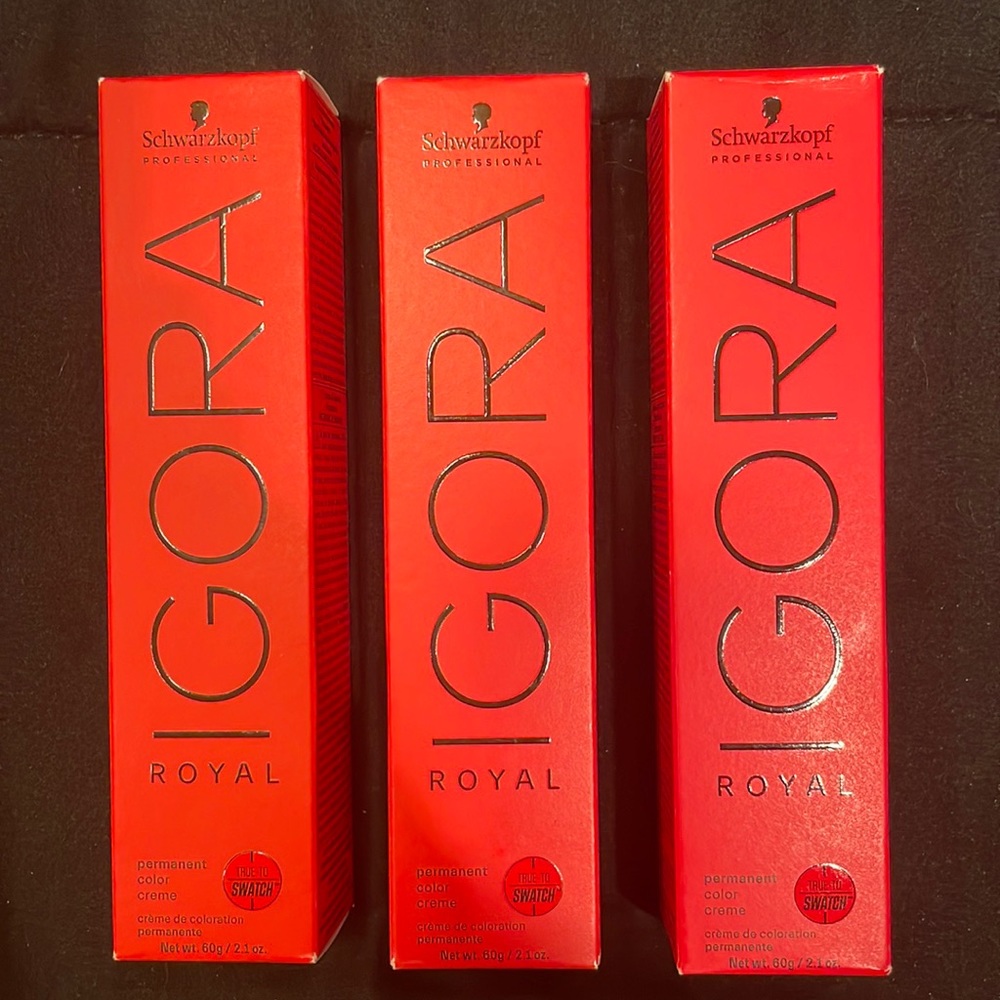 Schwarzkopf PROFESSIONAL IGORS ROYAL PERMANENT HAIR color BLACK CENDRE